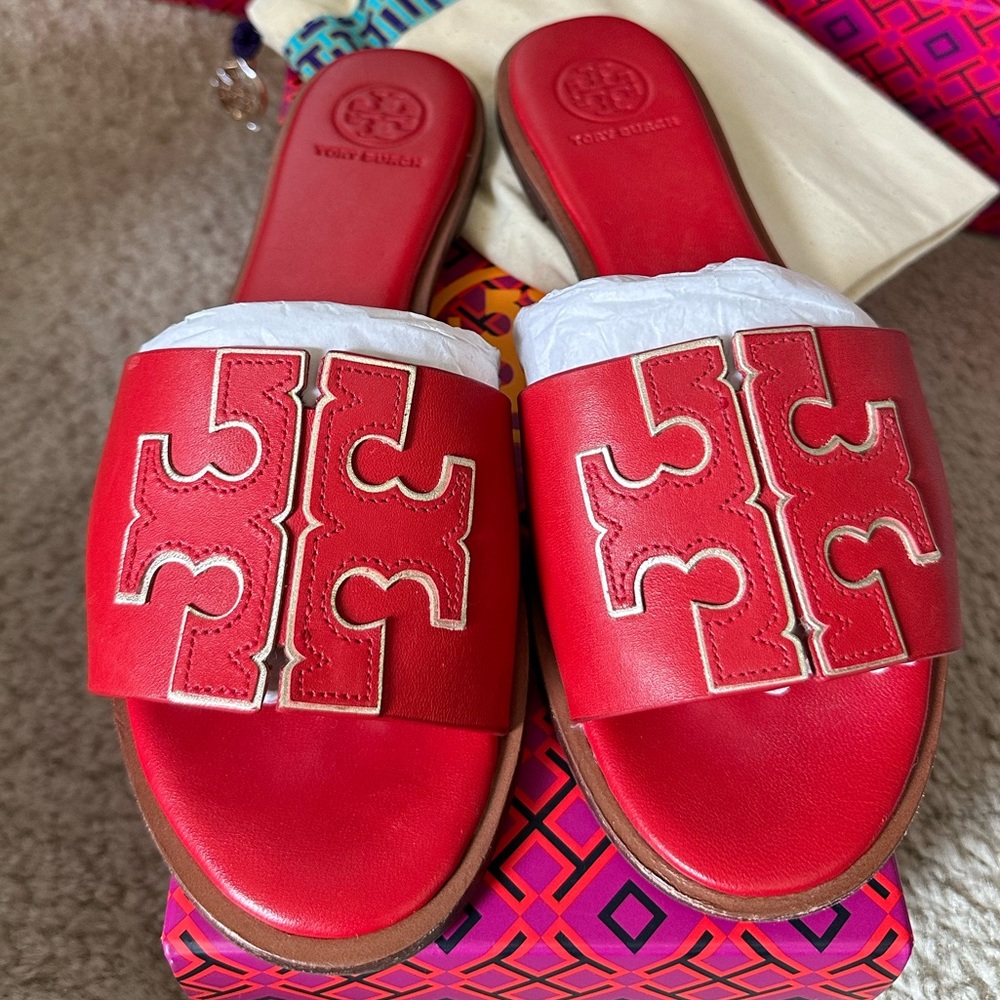 Tory Burch- brilliant red slide